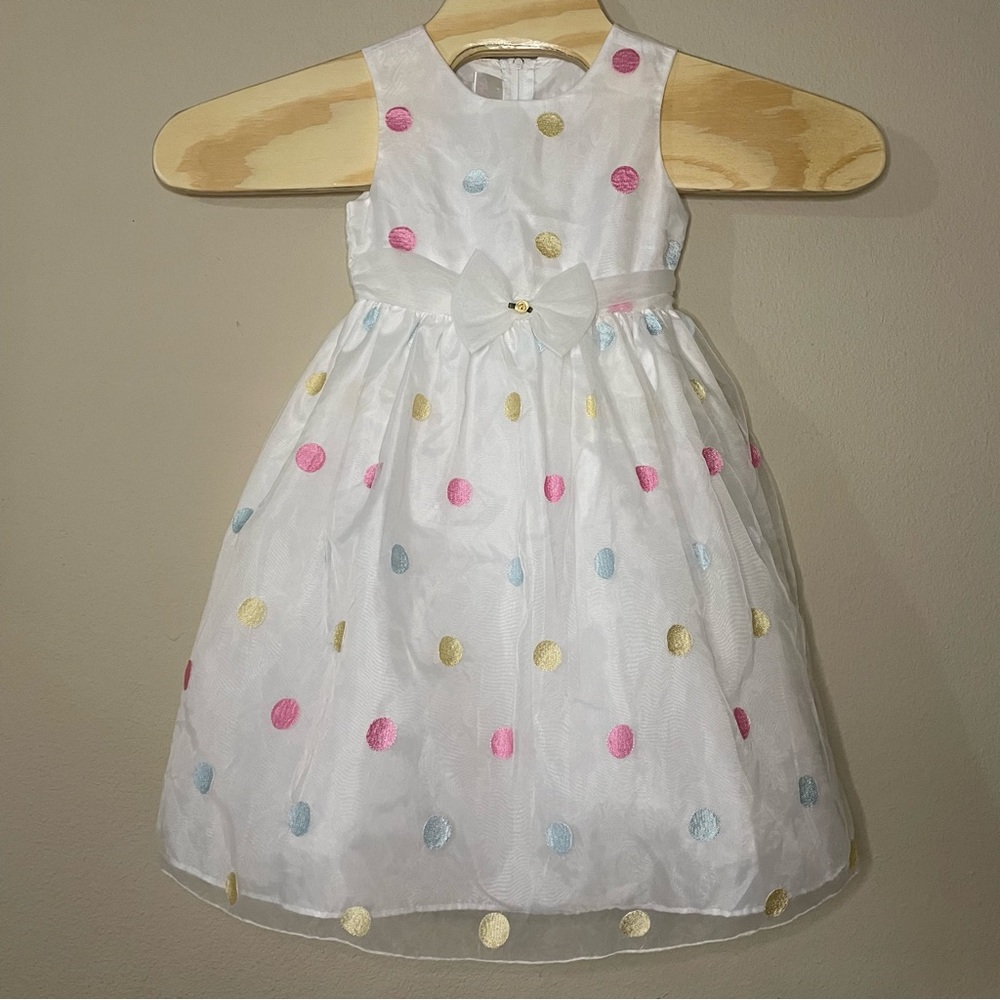 Girls‎ sleeveless polka dot formal dress
